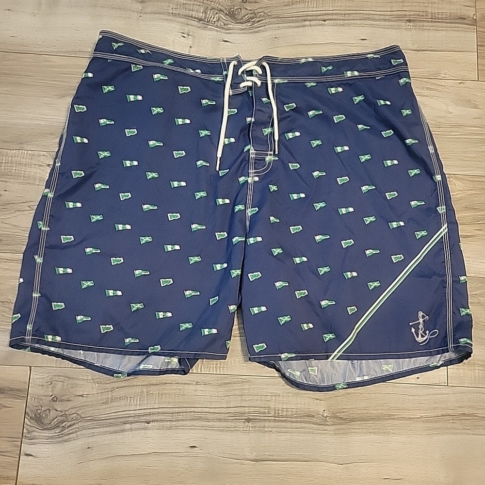 Polo‎ By Ralph Lauren Mens  Board Shorts Blue With Nautical Flag Size 38